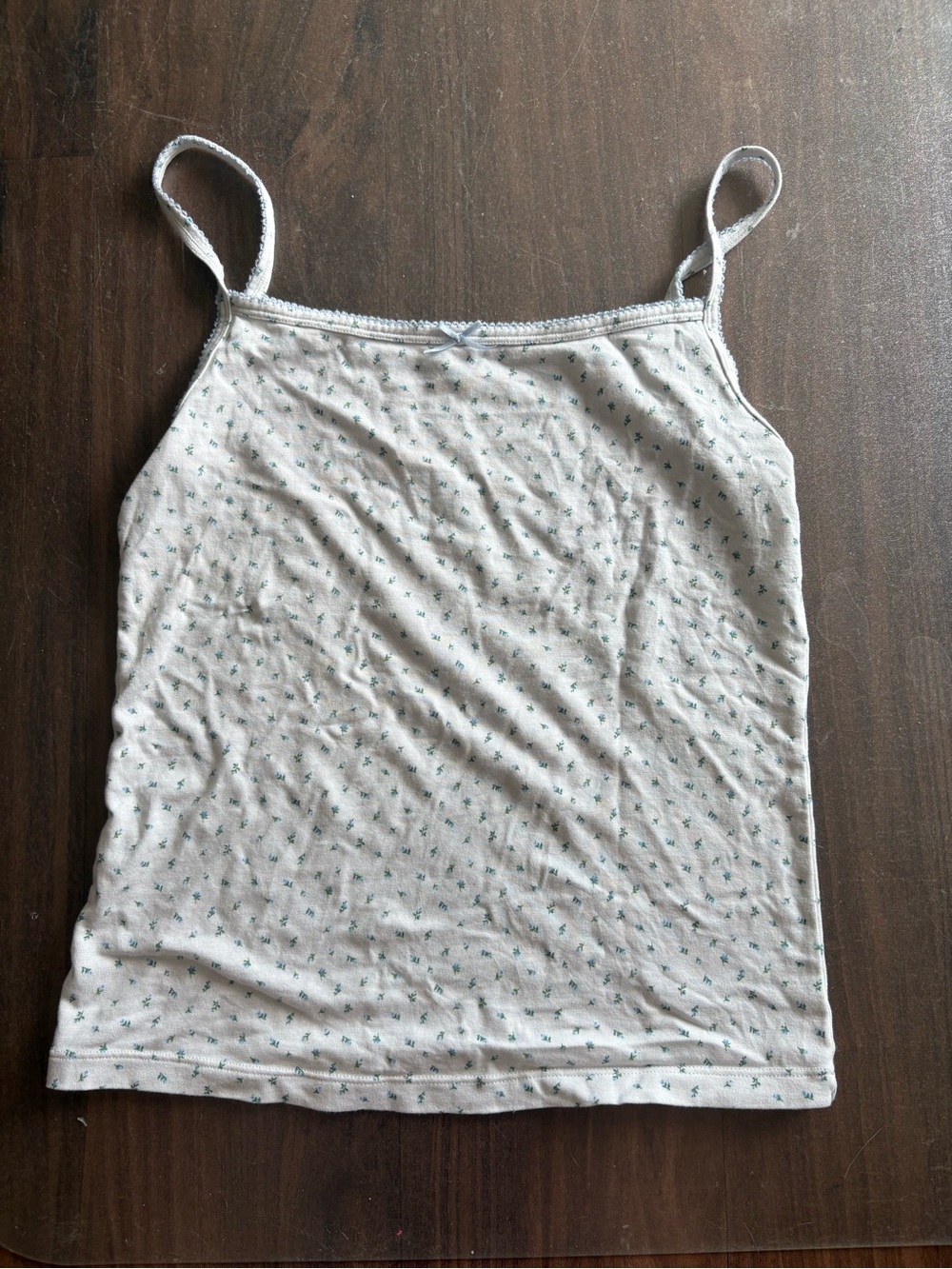 Uniqlo white dotted and red stripped cami.